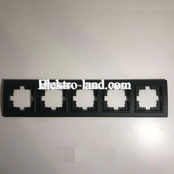 Рамка пятерная горизонтальная черная Giselt Milana G8520